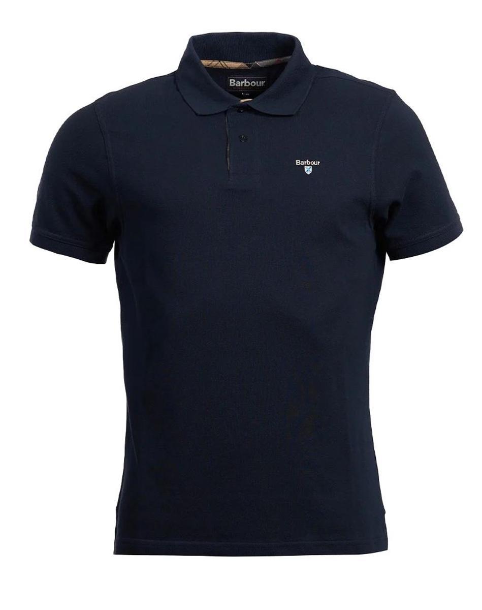 Barbour Uomo Polo in piqué di Tartan, New Navy-Blu
