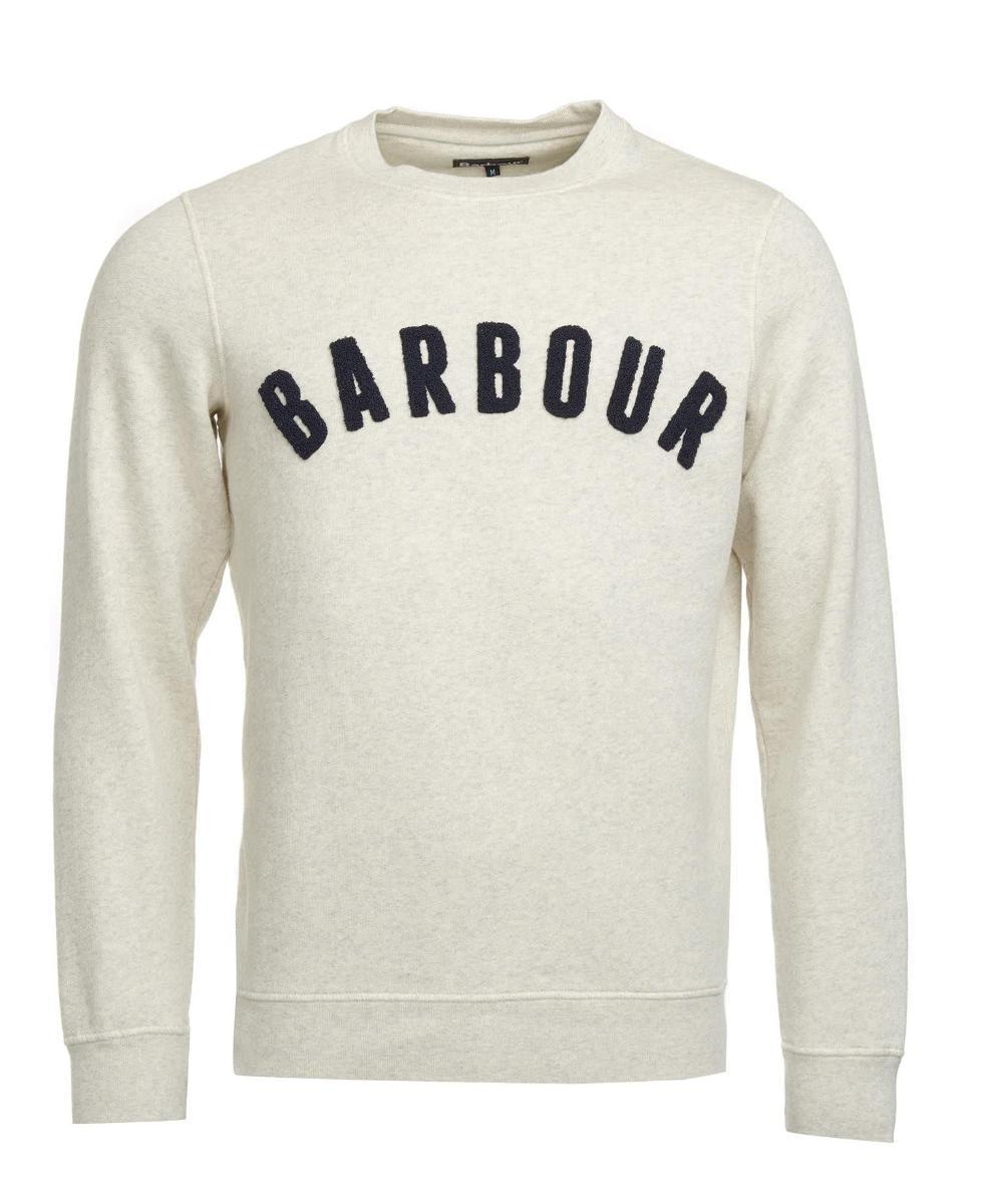 Barbour Prep Logo Crew Sweatshirt Ecru Marl
