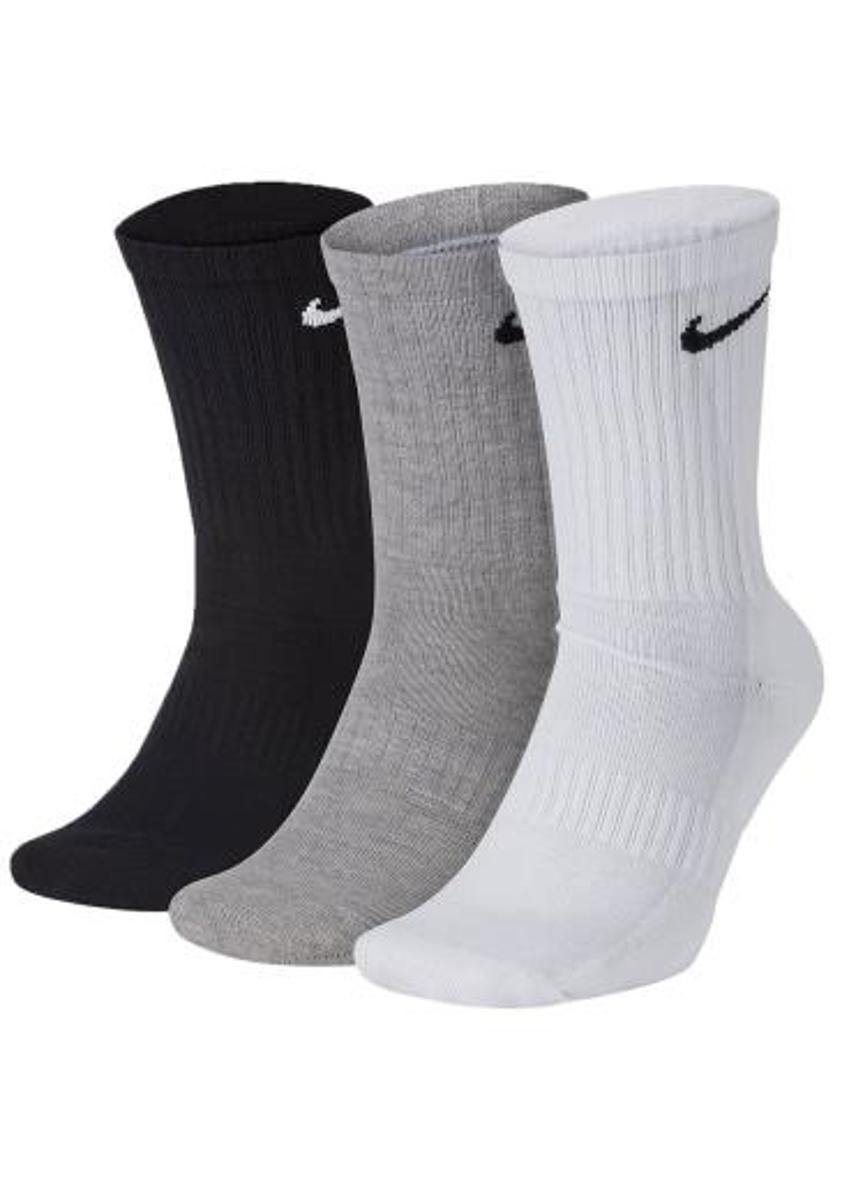 Nike Everyday Lightweight Crew SX7676 - 8 paia di calzini da tennis, colore: Bianco/Nero/Grigio-Bianco/nero/grigio