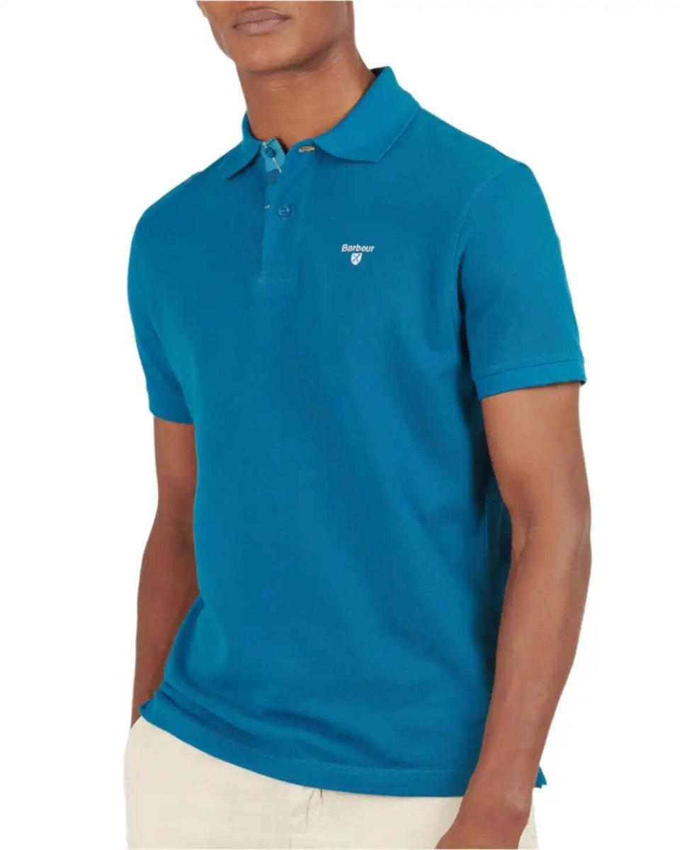 Barbour Basic Pique - Polo Lyon, da uomo, vestibilità moderna, colore: blu
