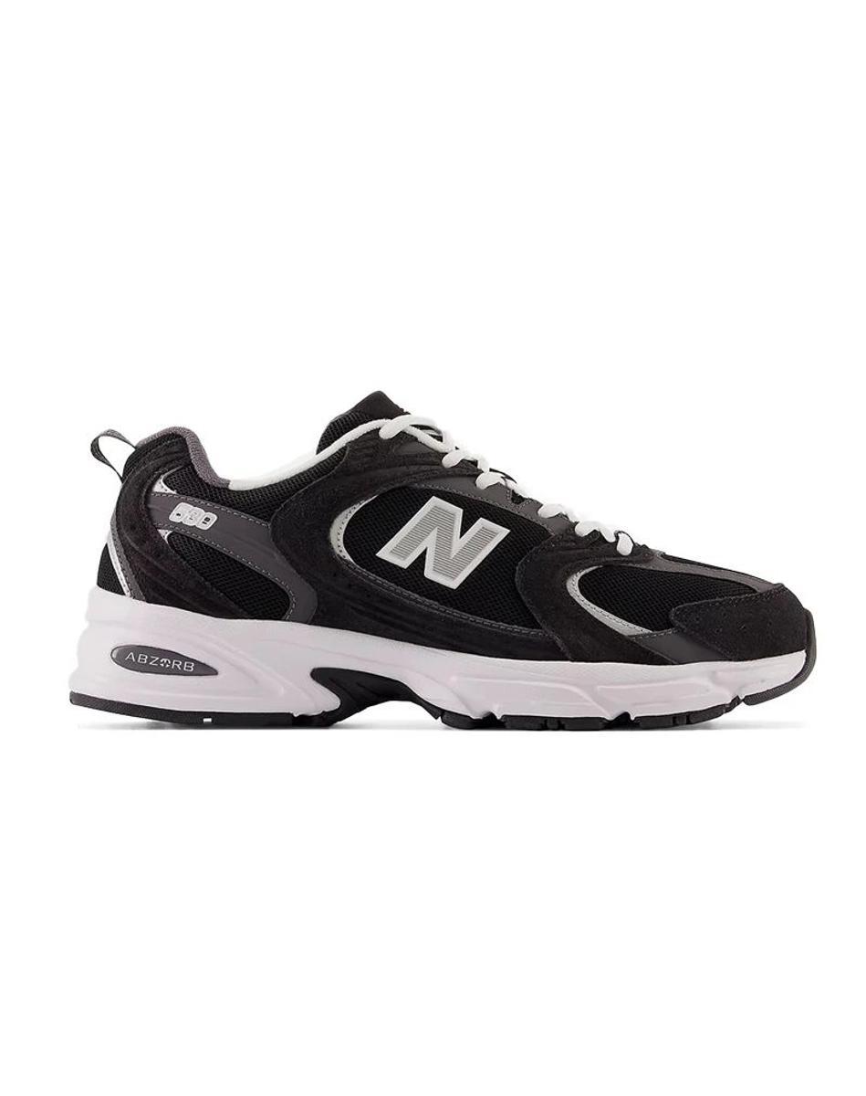 SNEAKERS " 530 " - BLACK WHITE CON METALLIC SILVER