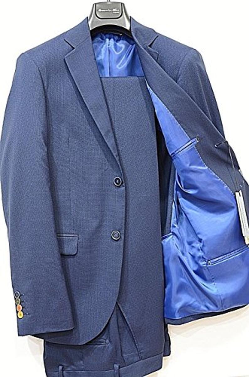 ALESSANDRO GILLES Abito Uomo Slim Fit ART. A22C 0150 Microfantasia Blu-Blu