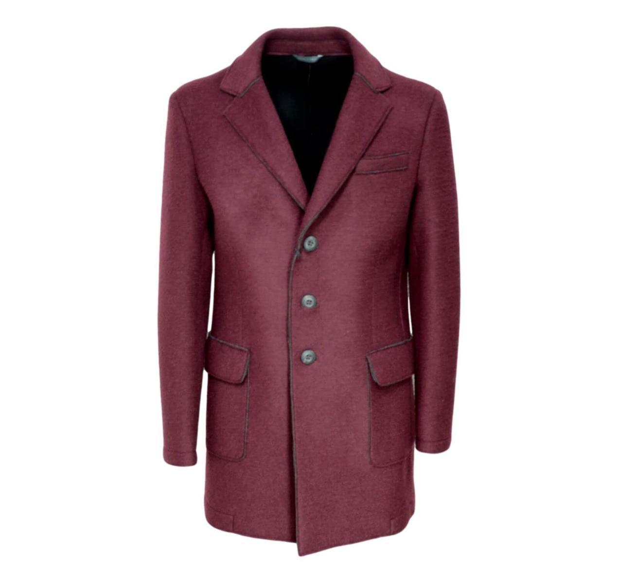 ALESSANDRO GILLES Cappotto Uomo Slim Fit Colore Bordo' 2582