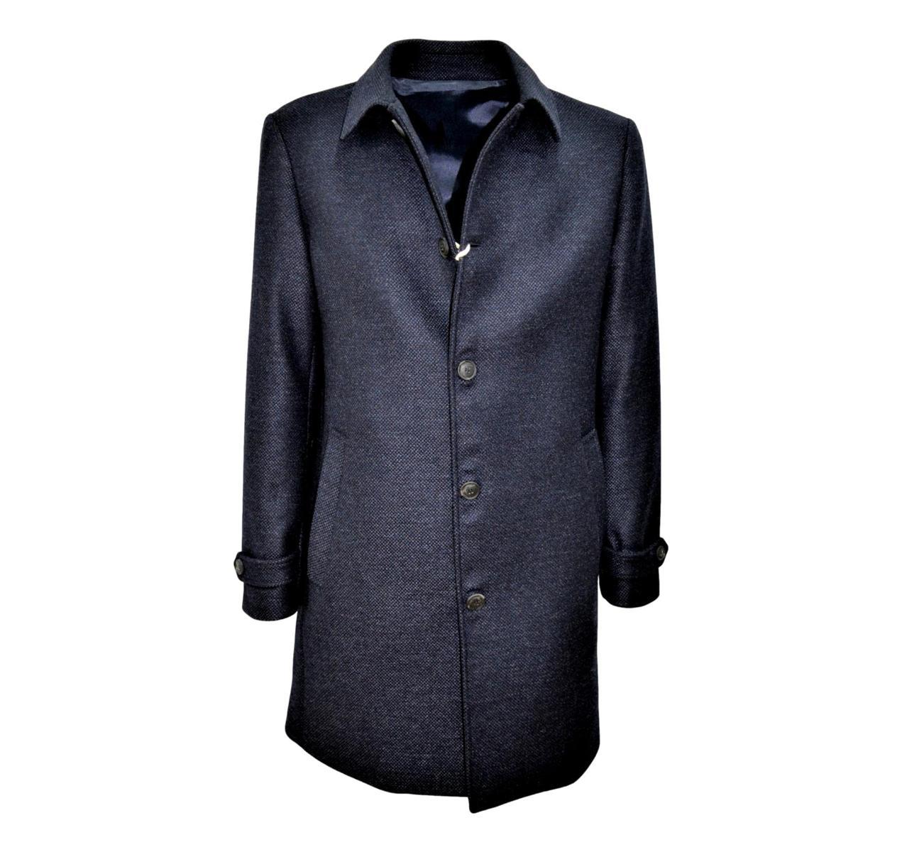 ALESSANDRO GILLES Cappotto Uomo ART. c502 2554 Blu Tessuto Boucle