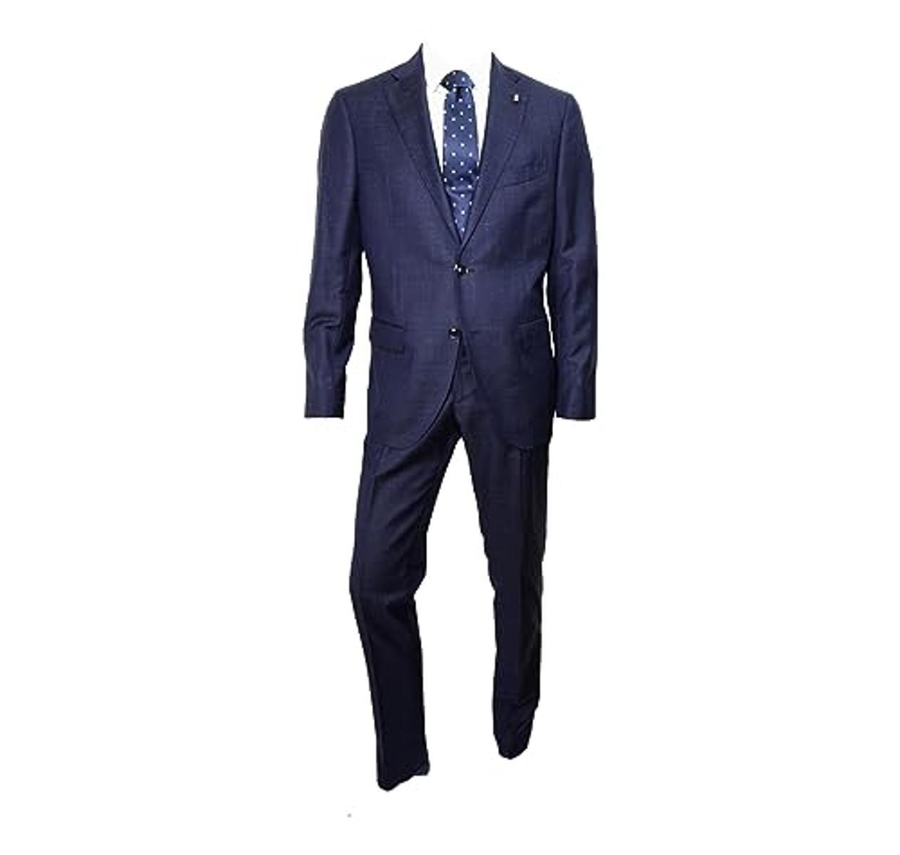 SARTORIA LATORRE Abito Uomo Blu Tramato DROP 8R MOD. AO88EF