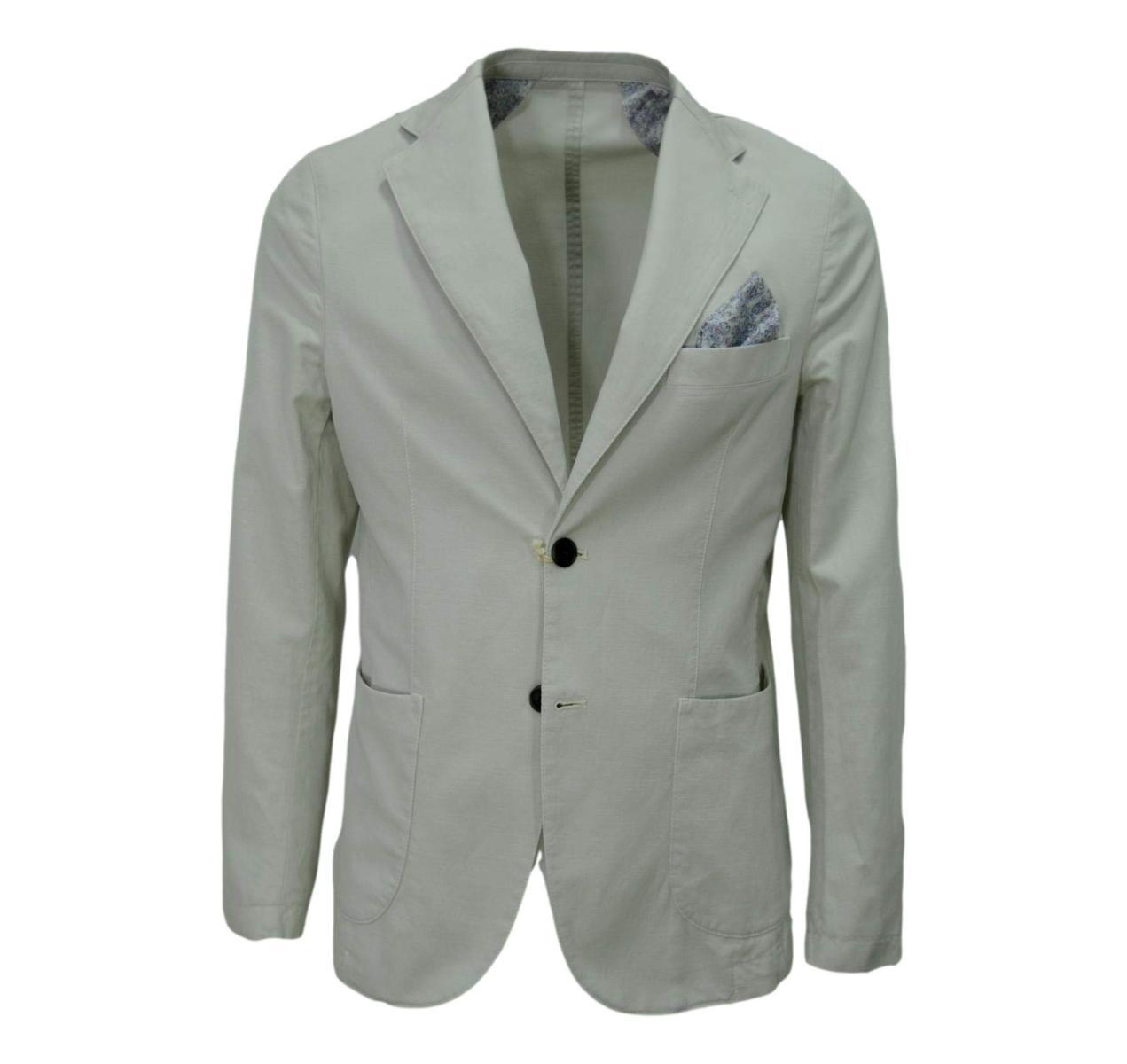 ALESSANDRO GILLES Giacca Uomo Sfoderata Slim Fit GD05 Colore Tortora-Multicolore