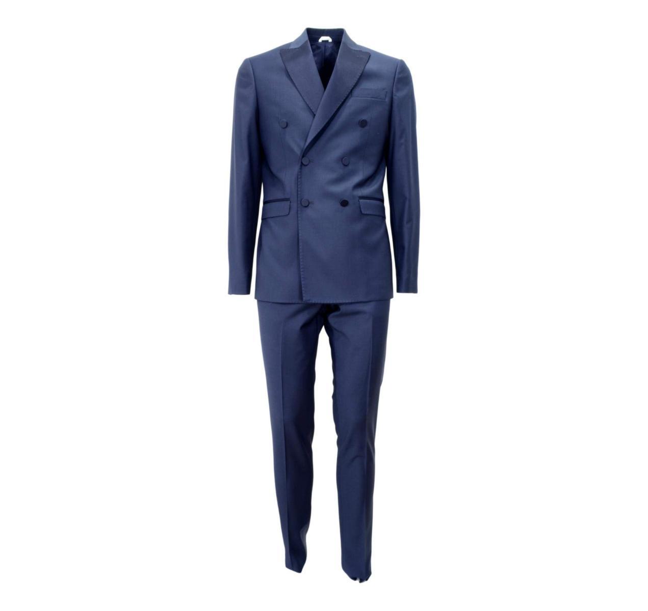 SIMBOLS Abito Uomo Cerimonia Doppio Petto Blu A11800 T4199-Blu