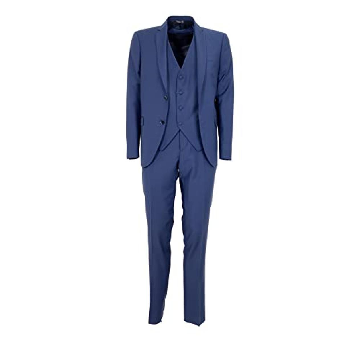 SIMBOLS Abito Uomo Con Gile' Drop 4 Colore Bluett A10400 Stretch