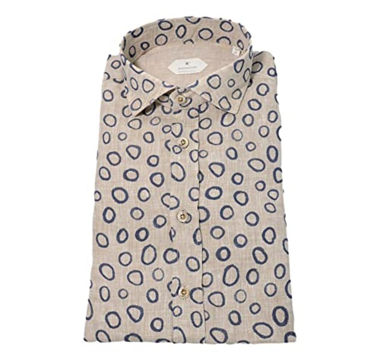 BASTONCINO Camicia Uomo Puro Lino Slim Fit B2220-Multicolore