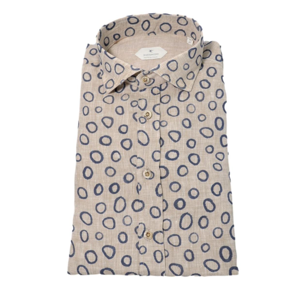 BASTONCINO Camicia Uomo Puro Lino Slim Fit B2220