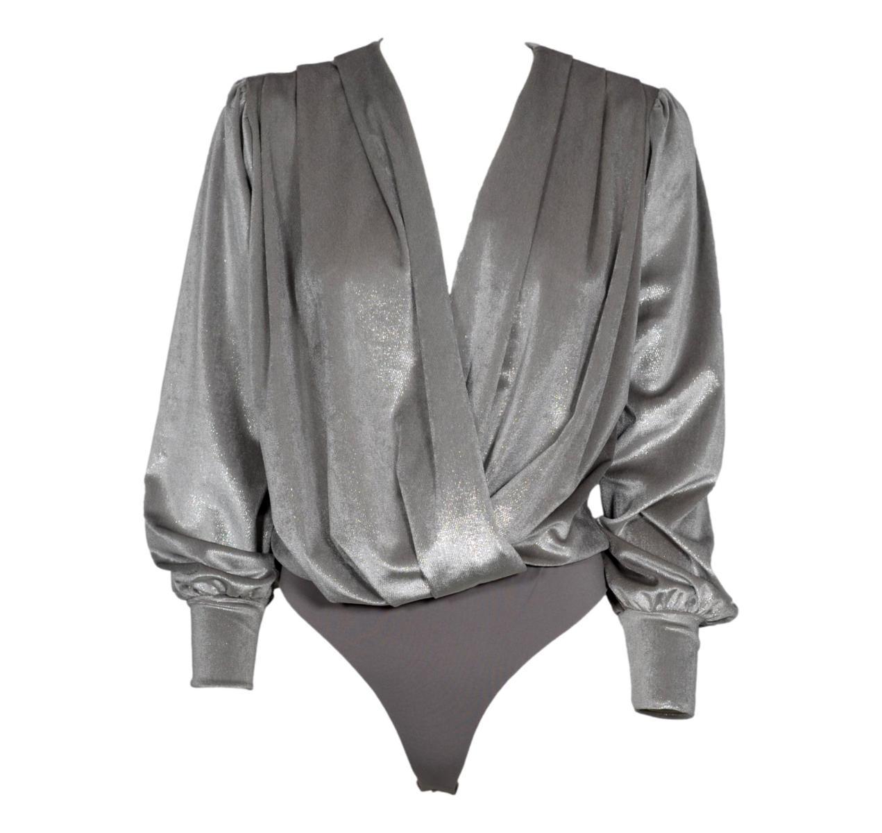 MDM Mademoiselle Du Monde Body Donna Manica Lunga Articolo MDM75 Colore Grigio