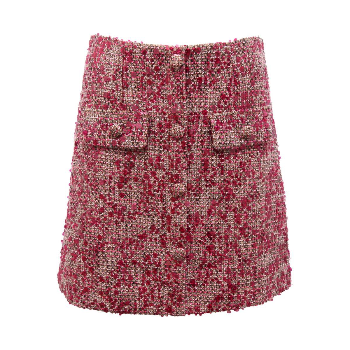 P4332 GONNA DONNA NO SECRETS BOUCLETTE WOMAN PAILLETTES MINI SKIRT-Rosa