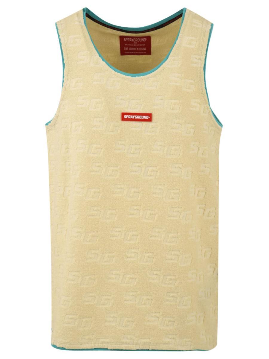 Canotta Uomo con motivo a rilievo-Beige