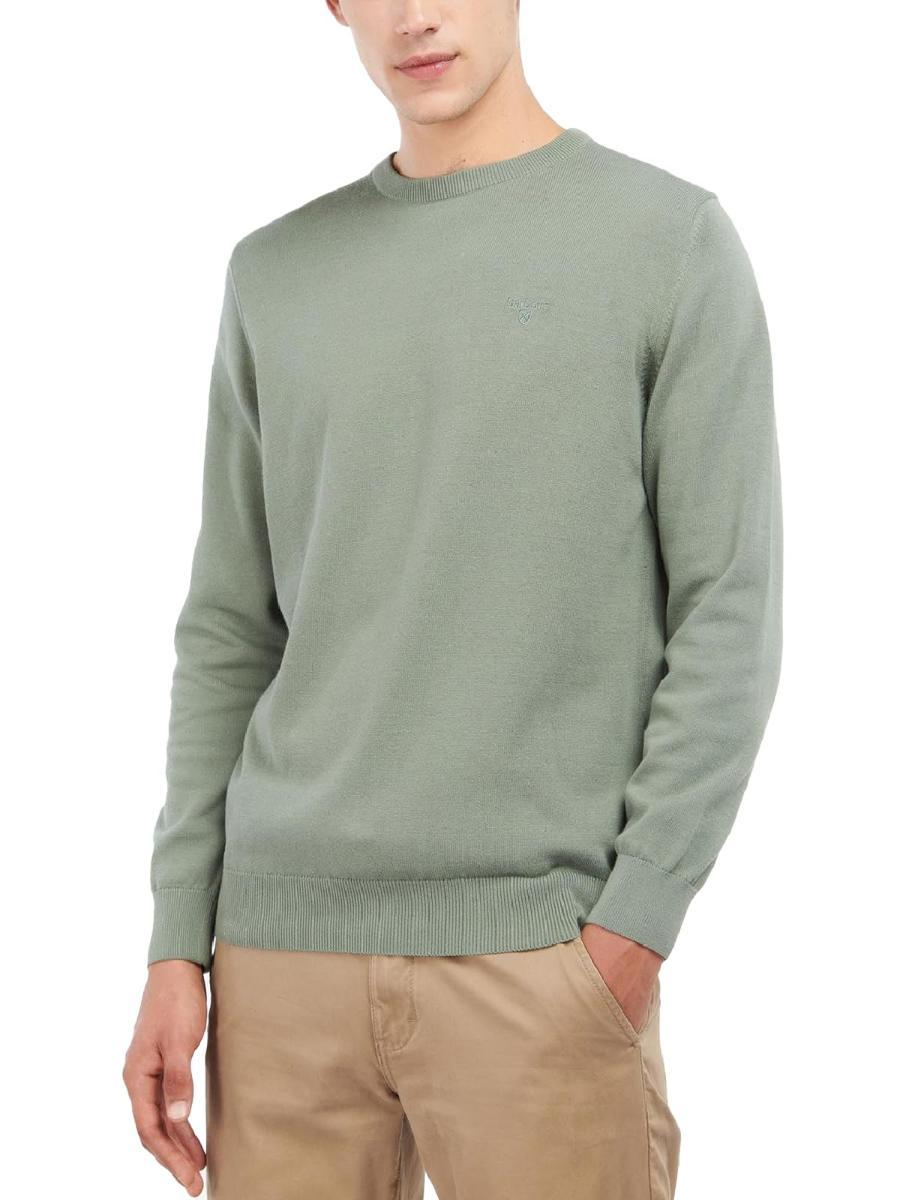 MAGLIONE UOMO IN COTONE PIMA - AGAVE GREEN-Verde