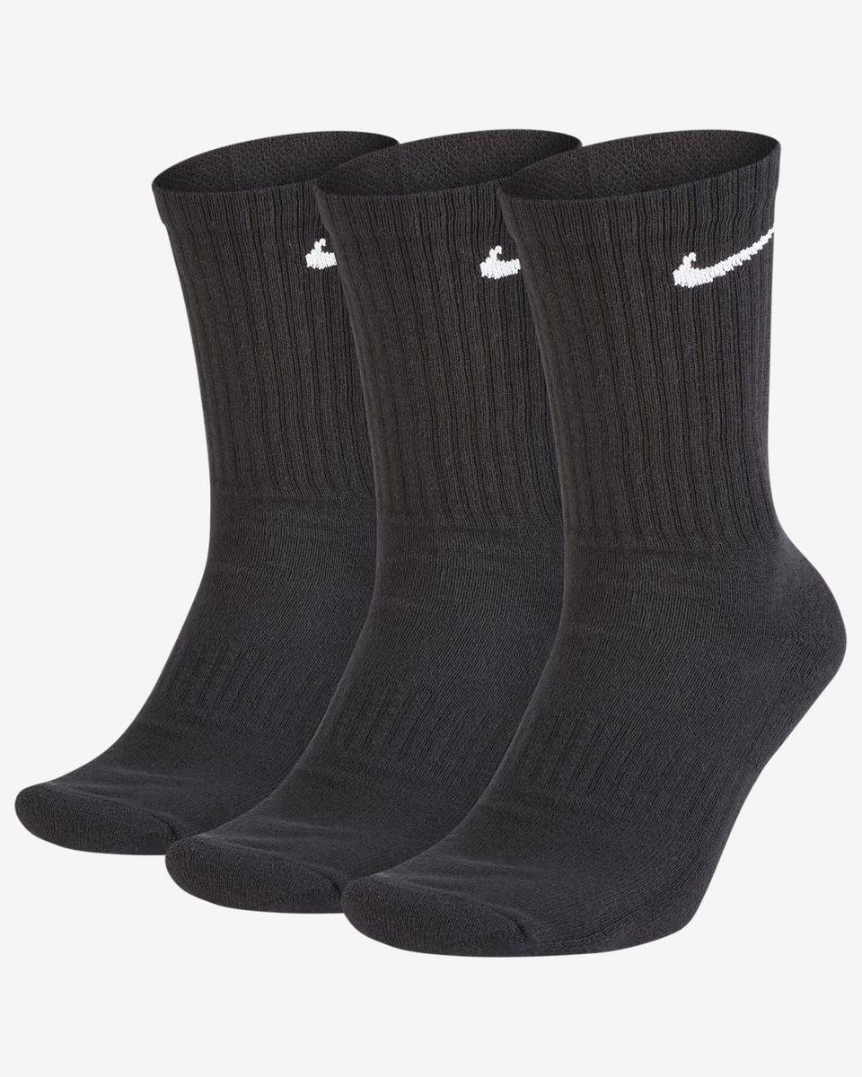 Nike Unisex Nike Everyday Cushion Crew 3 Pair Calzini Unisex - Adulto-Nero