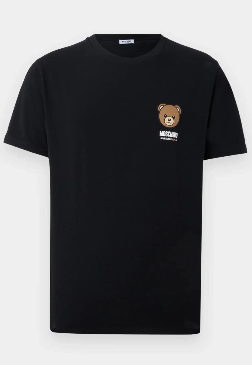 Moschino Maglietta Underbear Teddy Bear in rilievo-Nero