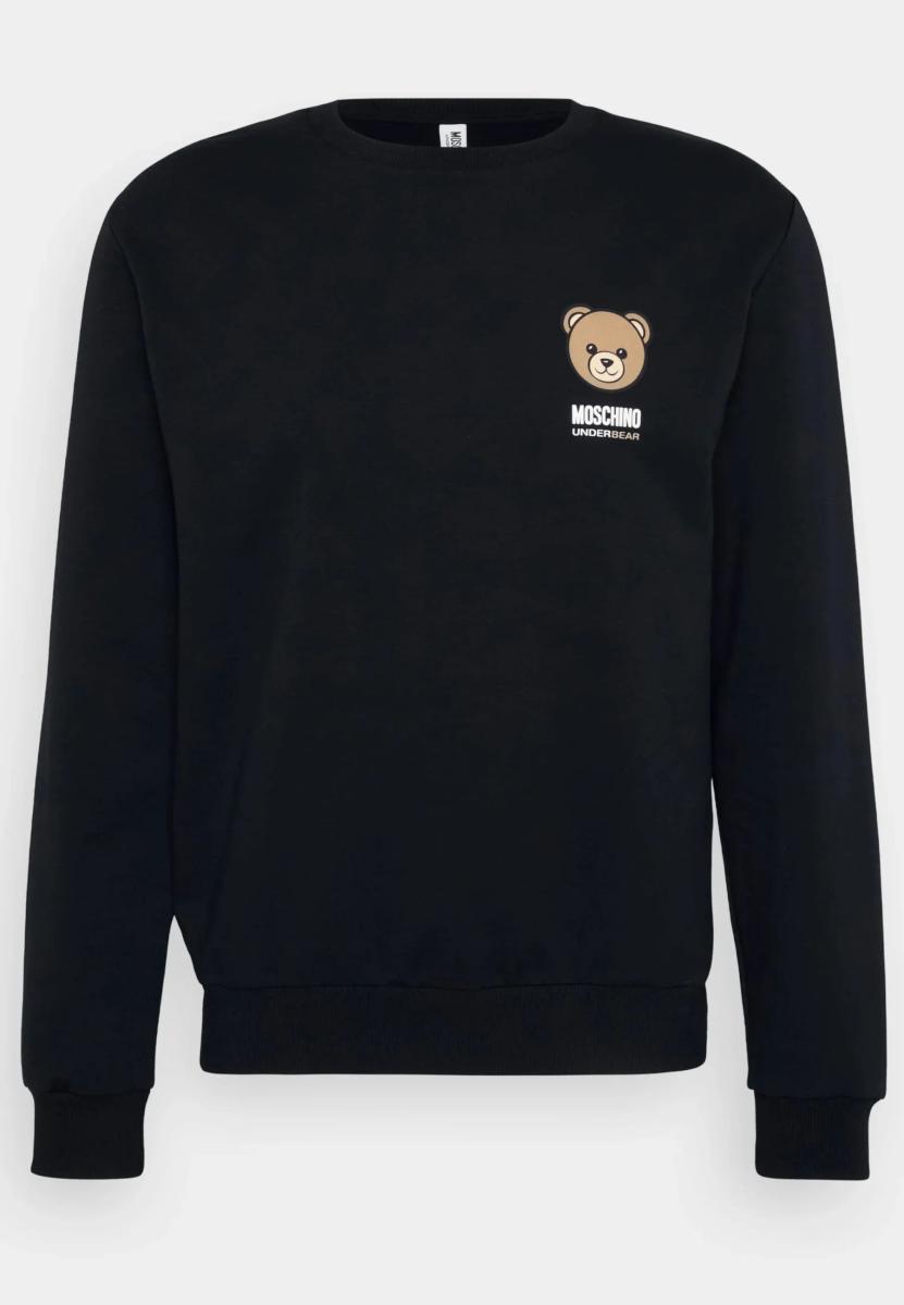 Moschino Felpa Underbear Teddy Bear in rilievo, colore nero-Nero