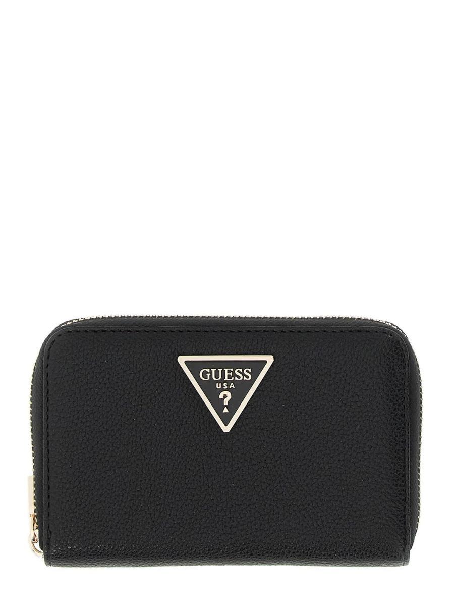 GUESS LAUREL II SLG MED ZIP AROUND-Nero