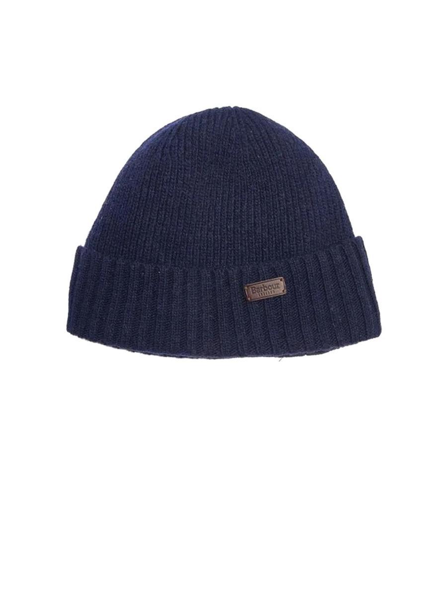 BARBOUR Cappello Uomo Carlton MHA0449GY15 Grigio in Lana con Logo-Navy