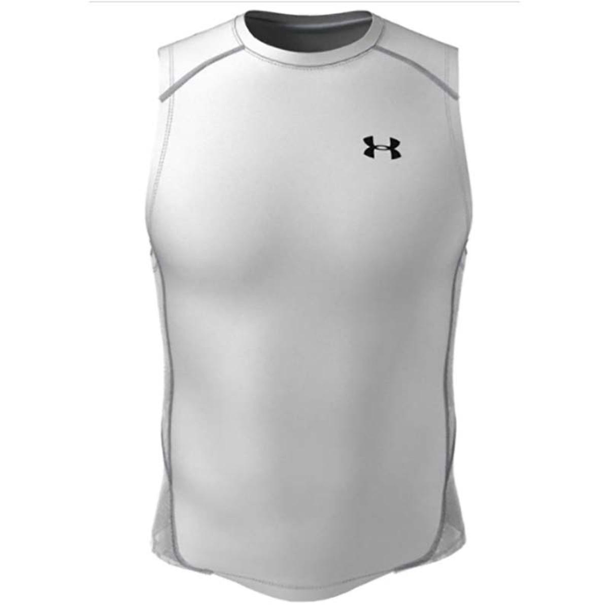 Under Armour Ua Hg Armour Sl, Canotta Uomo-Bianco