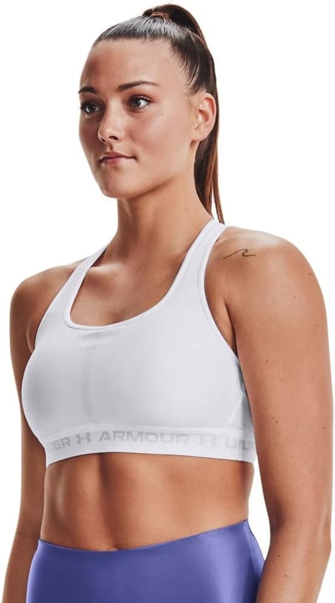 Under Armour Crossback Mid Bra tg. Small 0681 - Shaded Fuchsia Small-WHITE