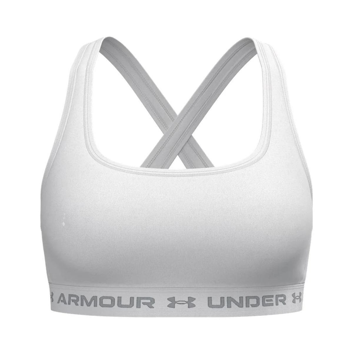 Under Armour Crossback Mid Bra tg. Small 0681 - Shaded Fuchsia Small-Bianco