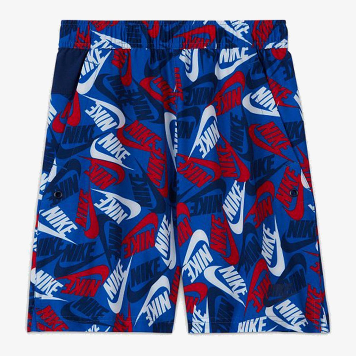 Nike B NSW Woven AOP Short Pantaloncini Bambini e Ragazzi-BLU/ROSSO/BIANCO
