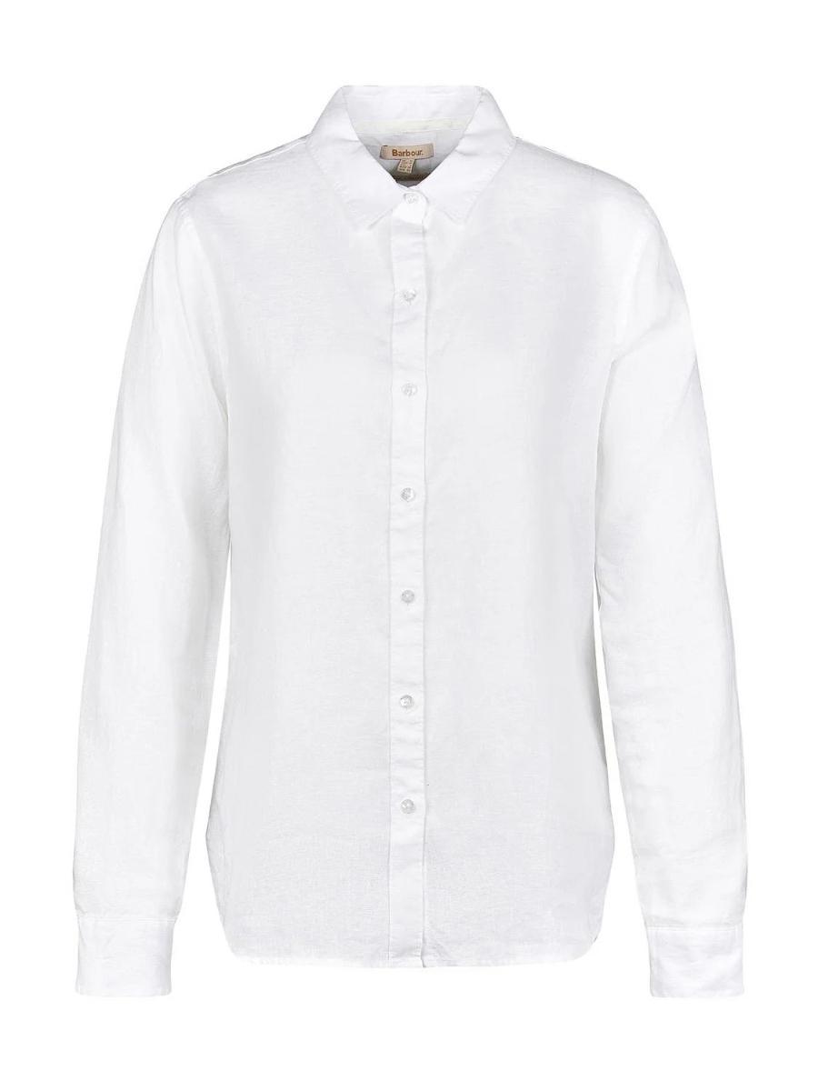Barbour LSH1315 WH11 Relaxed Long-Sleeved Shirt Camicia Donna-Bianco