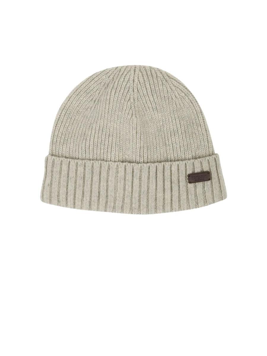 BARBOUR Cappello Uomo Carlton MHA0449GY15 Grigio in Lana con Logo-Beige
