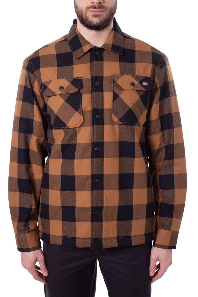 Dickies Camicia Sherpa Lined Sacramento Bd0 Brown Duck-Marrone