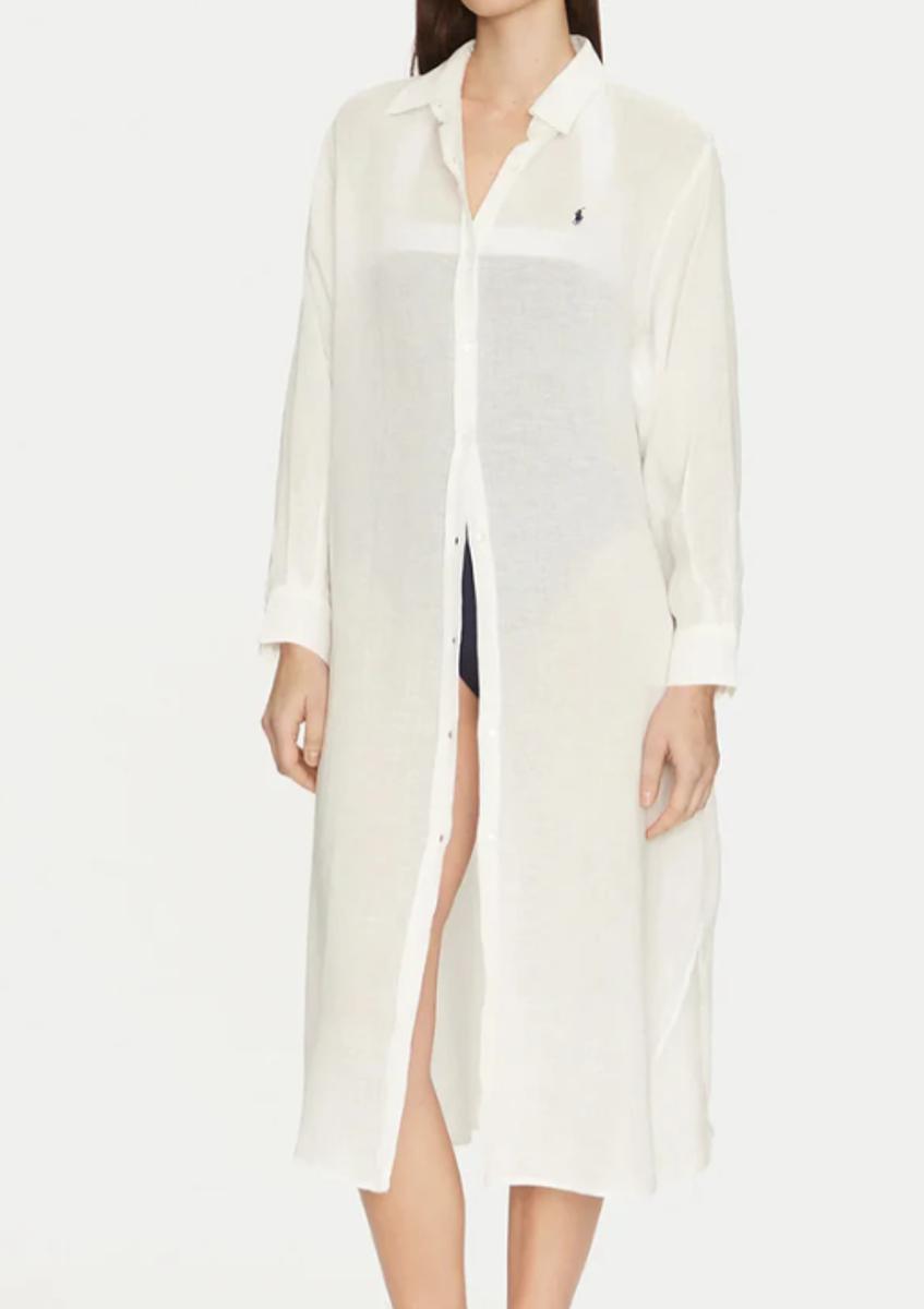 POLO RALPH LAUREN Maxi Boyfriend Camicia Donna-Bianco