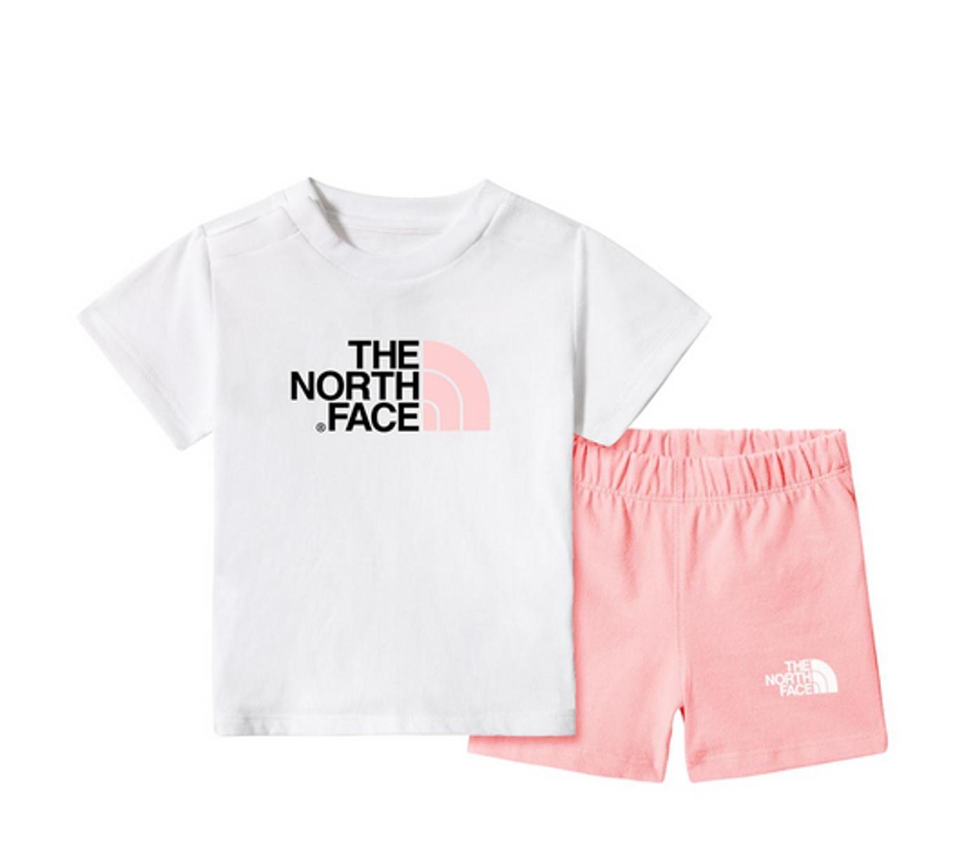 The North Face Set estivo in cotone per bambini-BIANCO/ROSA
