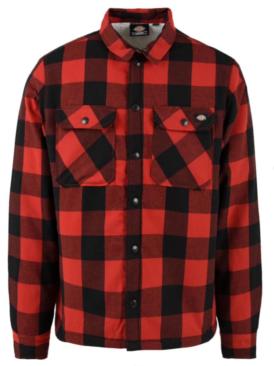 Camicia Uomo Rossa con rivestimento in pile-Rosso