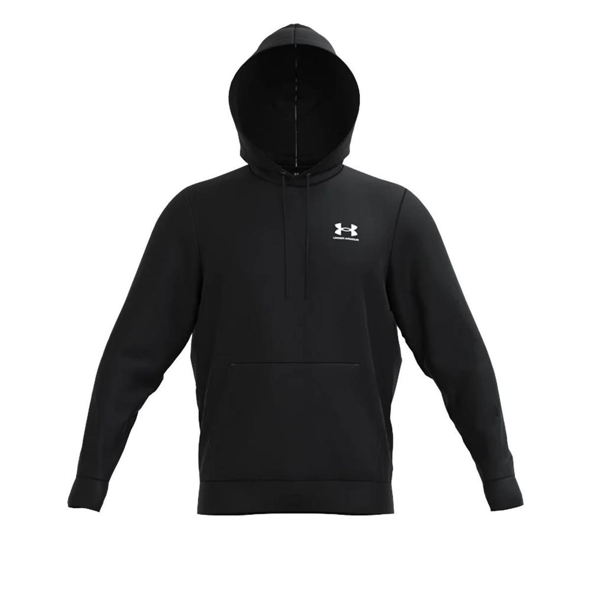 Under Armour Felpa con Cappuccio da Uomo UA Essential Top in Pile Uomo-Nero