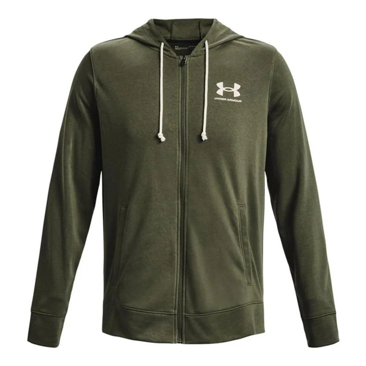 Under Armour UA Rival Terry LC FZ - Maglia di Tuta Uomo-Verde