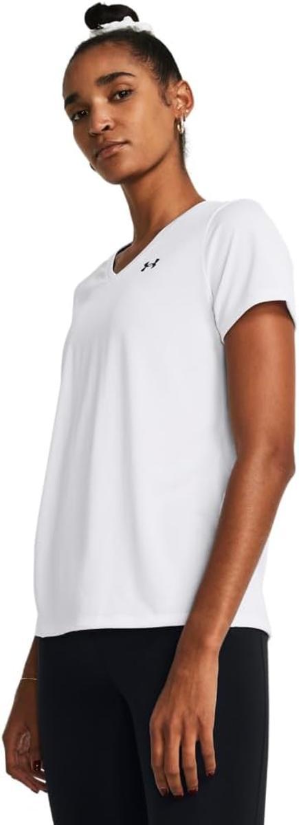 Under Armour Tech Short Sleeve V Neck T-Shirt Donna-WHITE