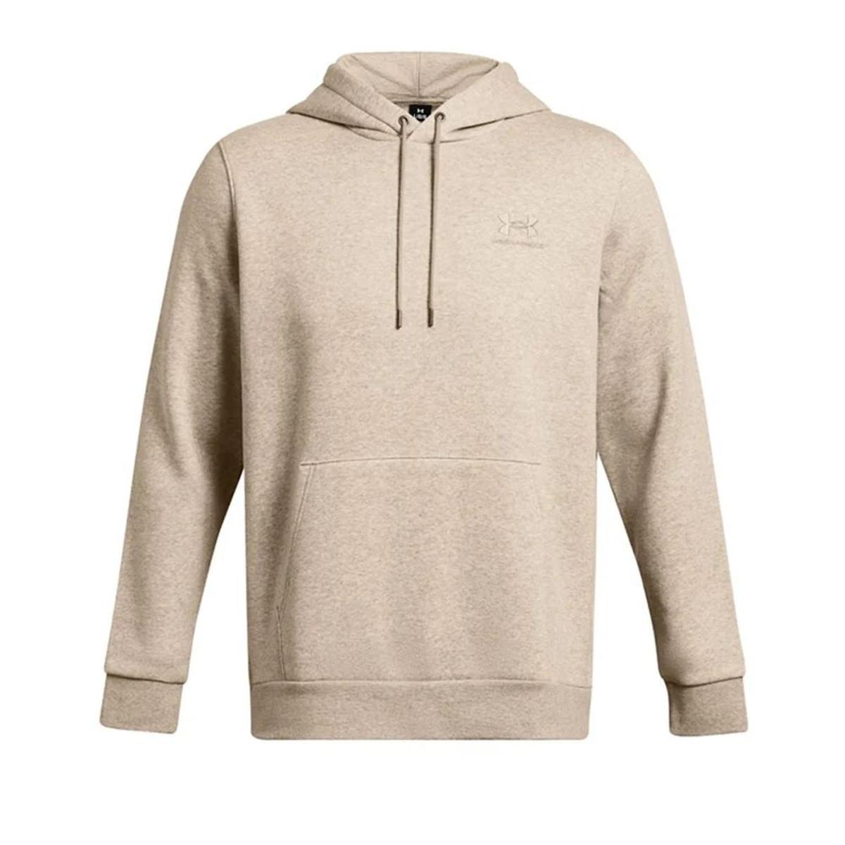 Under Armour Felpa con cappuccio da uomo Essentialsn in pile-Bianco