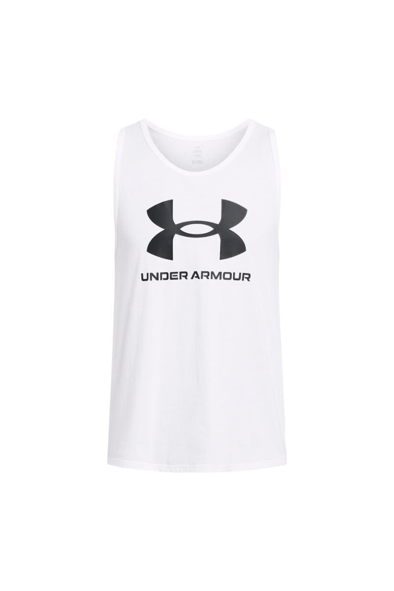 Under Armour Sportstyle Logo Tank T-Shirt Uomo (Pacco da 1)-Bianco