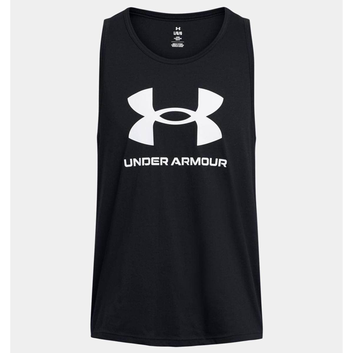 Under Armour Sportstyle Logo Tank T-Shirt Uomo (Pacco da 1)-Nero