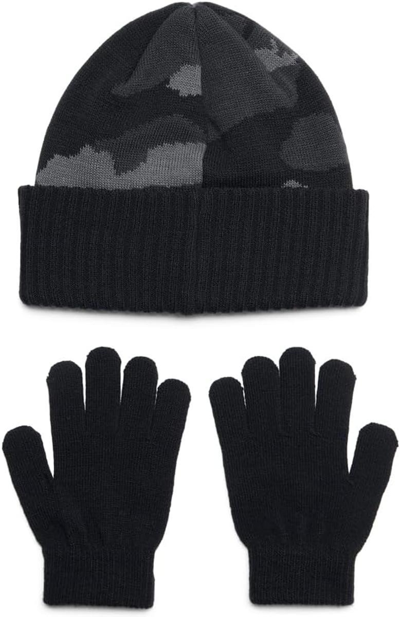 Under Armour B Beanie/Glove Combo Berretto Bambini e ragazzi-Nero Camouflage
