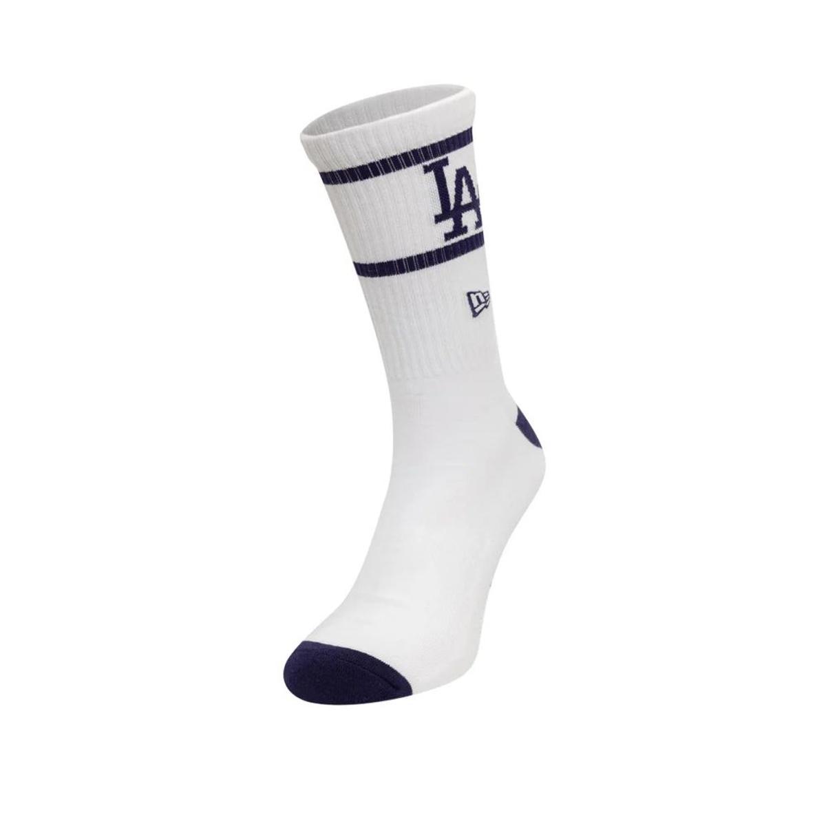 New Era MLB Calzini Calzini Yankees Dodgers Logo NE Bandiera Teamdesign Tempo libero Sport Fanwear Unisex Variazioni di colore-Bianco