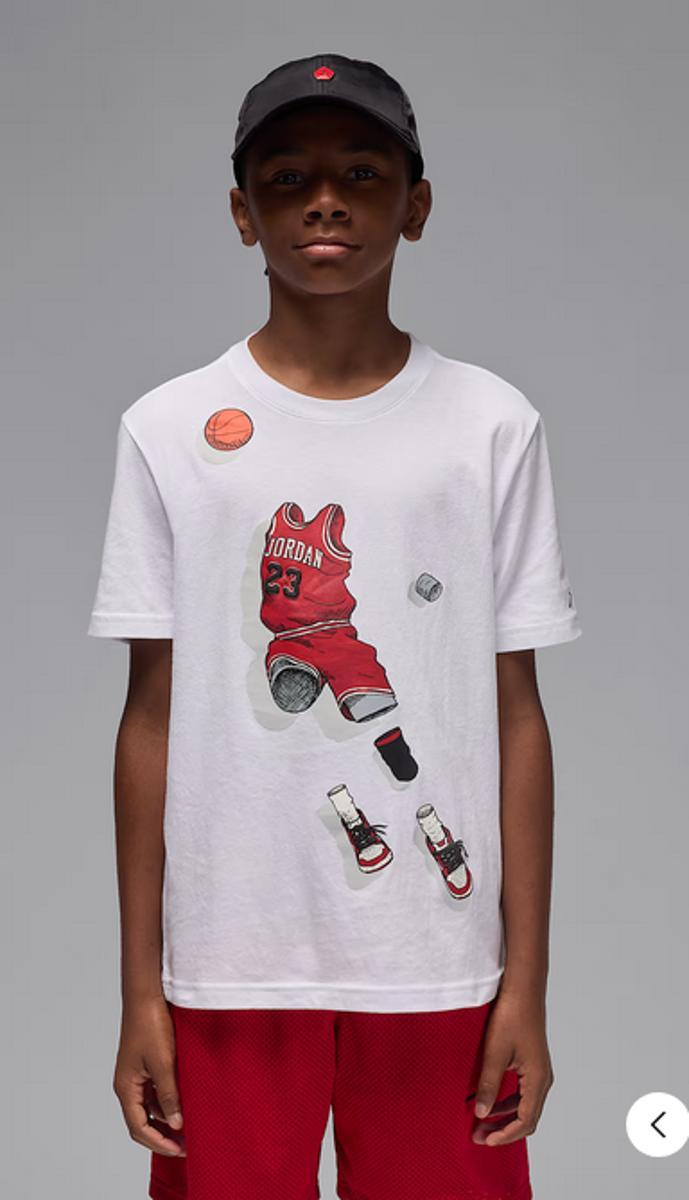 Nike Maglietta unisex per bambini Jordan Ghost Man (confezione da 1)-Bianco