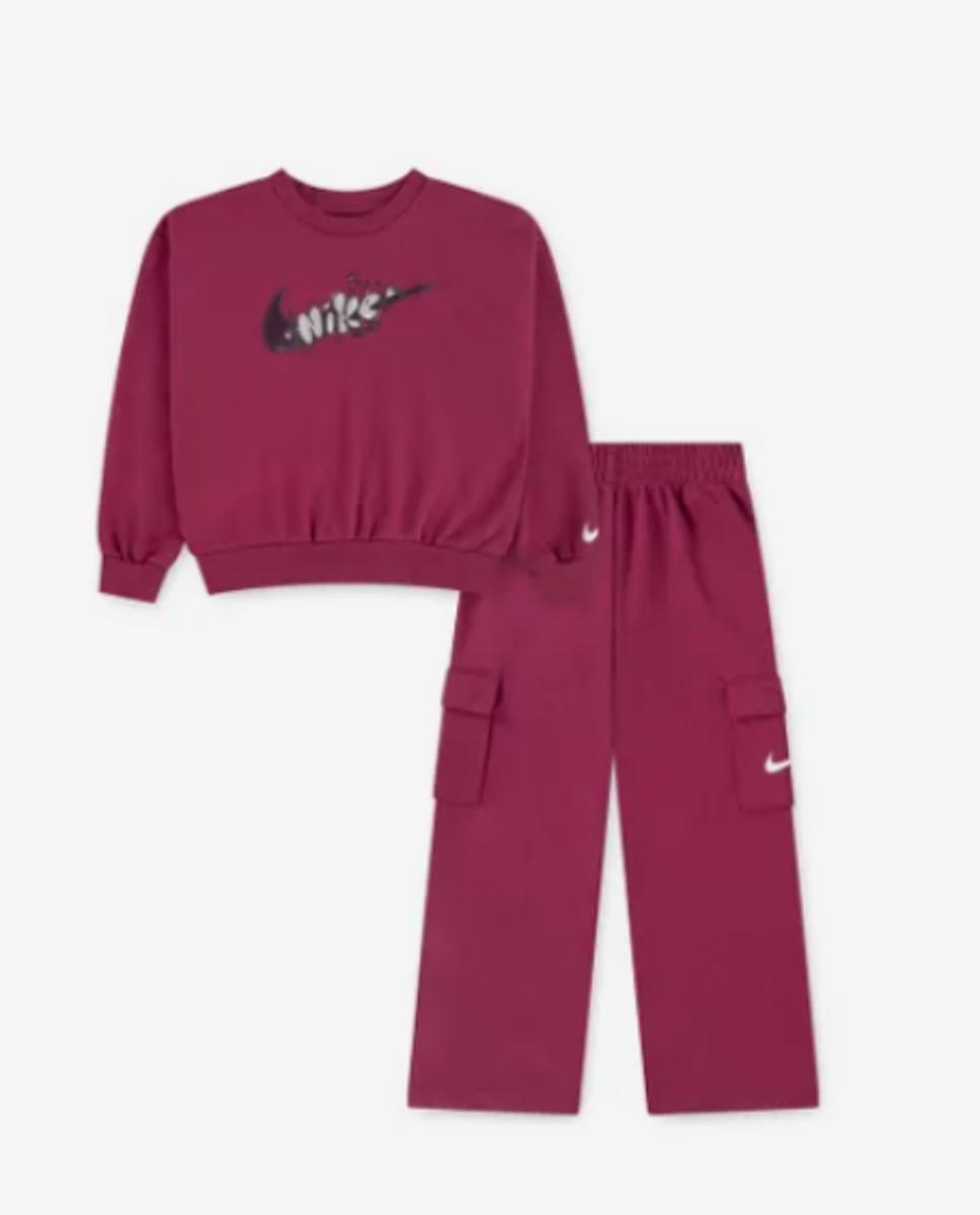 NIKE Nkg Po Crew Cargo Ft Pant Set T-Shirt Bambine e ragazze-Fucsia
