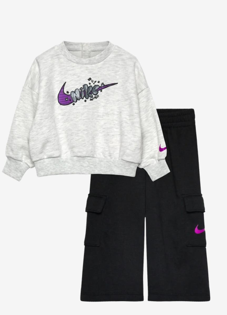 NIKE Nkg Po Crew Cargo Ft Pant Set T-Shirt Bambine e ragazze