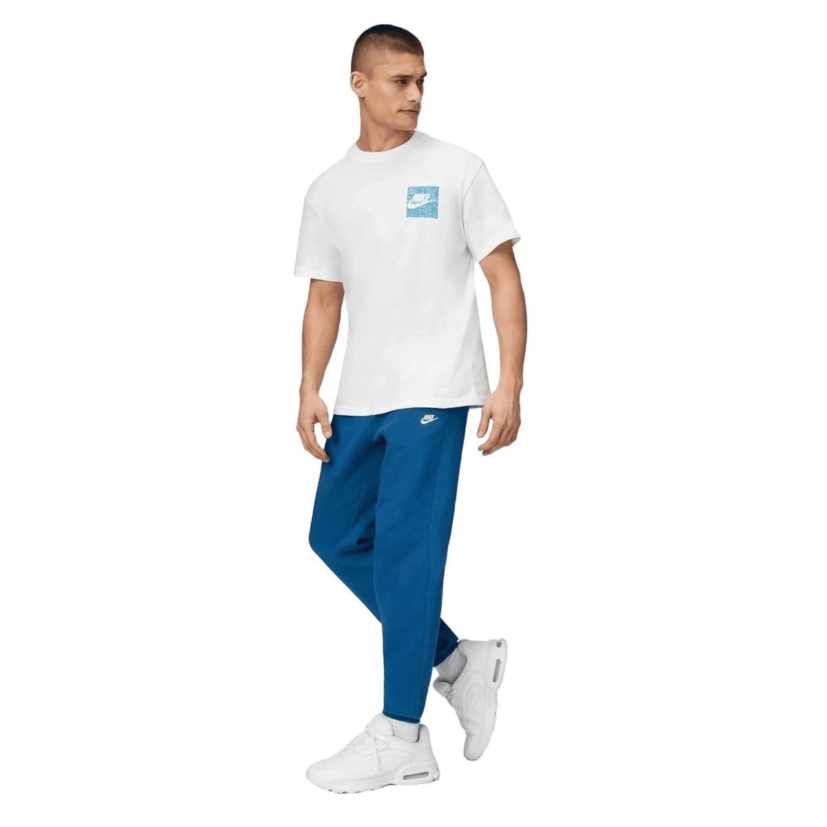 Nike Pantaloni da uomo in pile spazzolato con risvolto Club-Blu