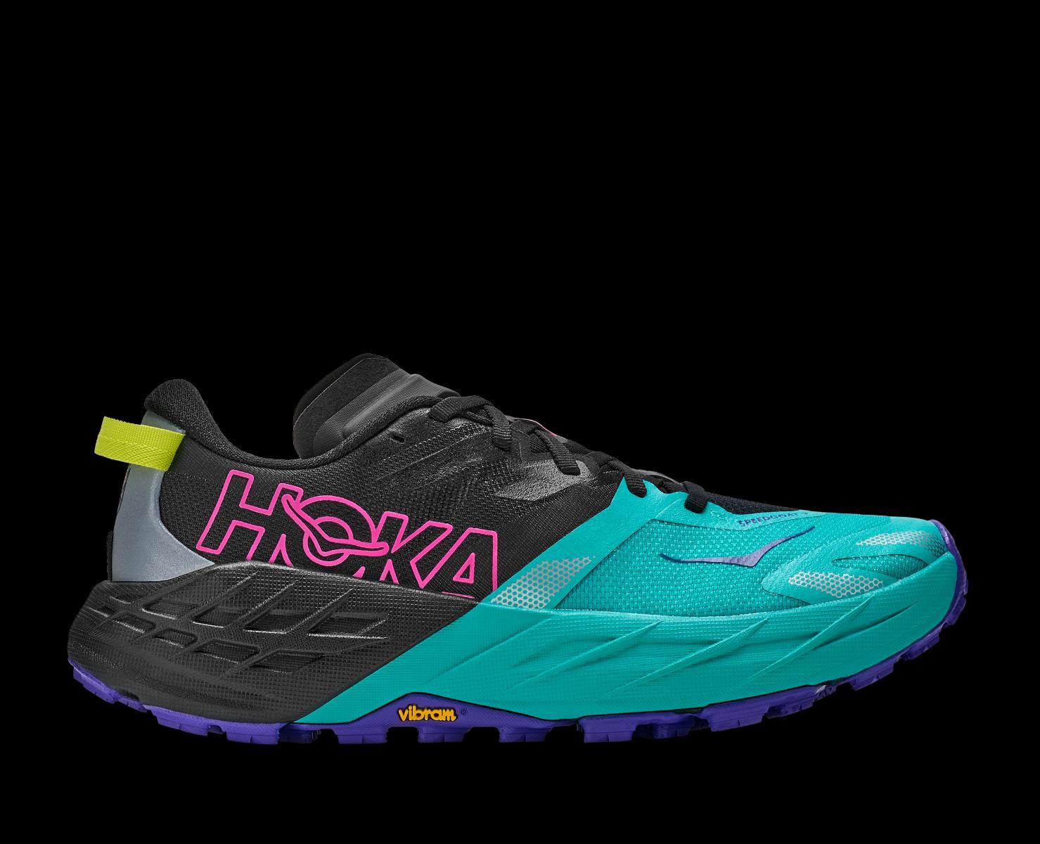 Hoka Speedgoat 7 SneakerDonna-BLACK / ELECTRIC AQUA 