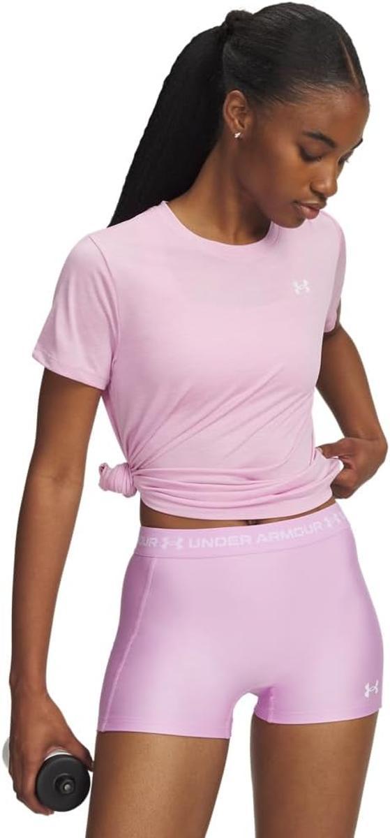 Under Armour Tech Short Sleeve Crew Maglietta Tecnica a Maniche Corte Donna-PINK