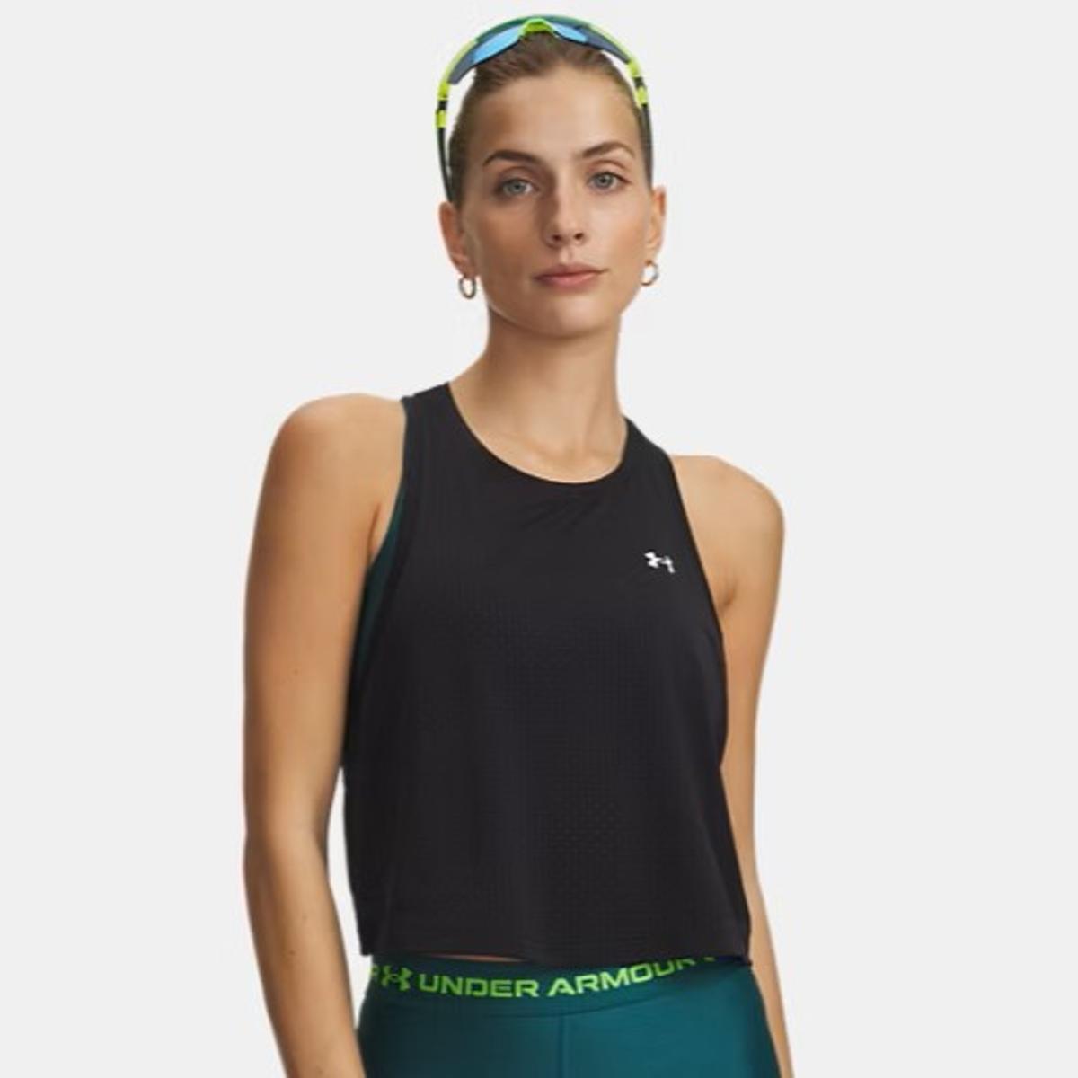 Under Armour Tech Sport Mesh Cropped Tank Top Camicia Donna (Pacco da 1)-Nero