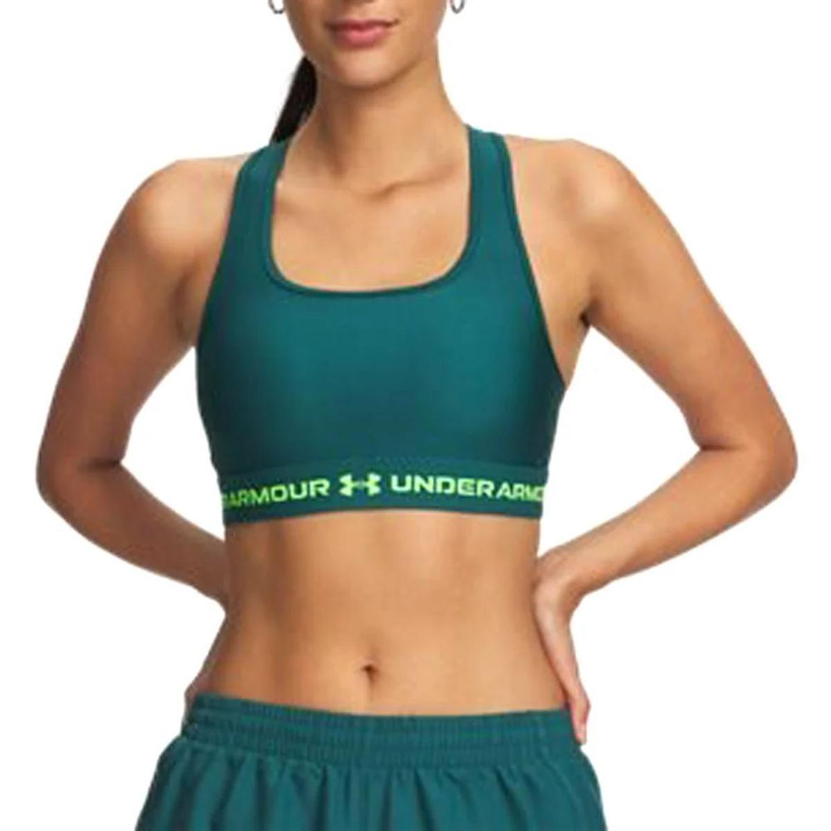 Under Armour Crossback Mid Bra tg. Small 0681 - Shaded Fuchsia Small-Verde