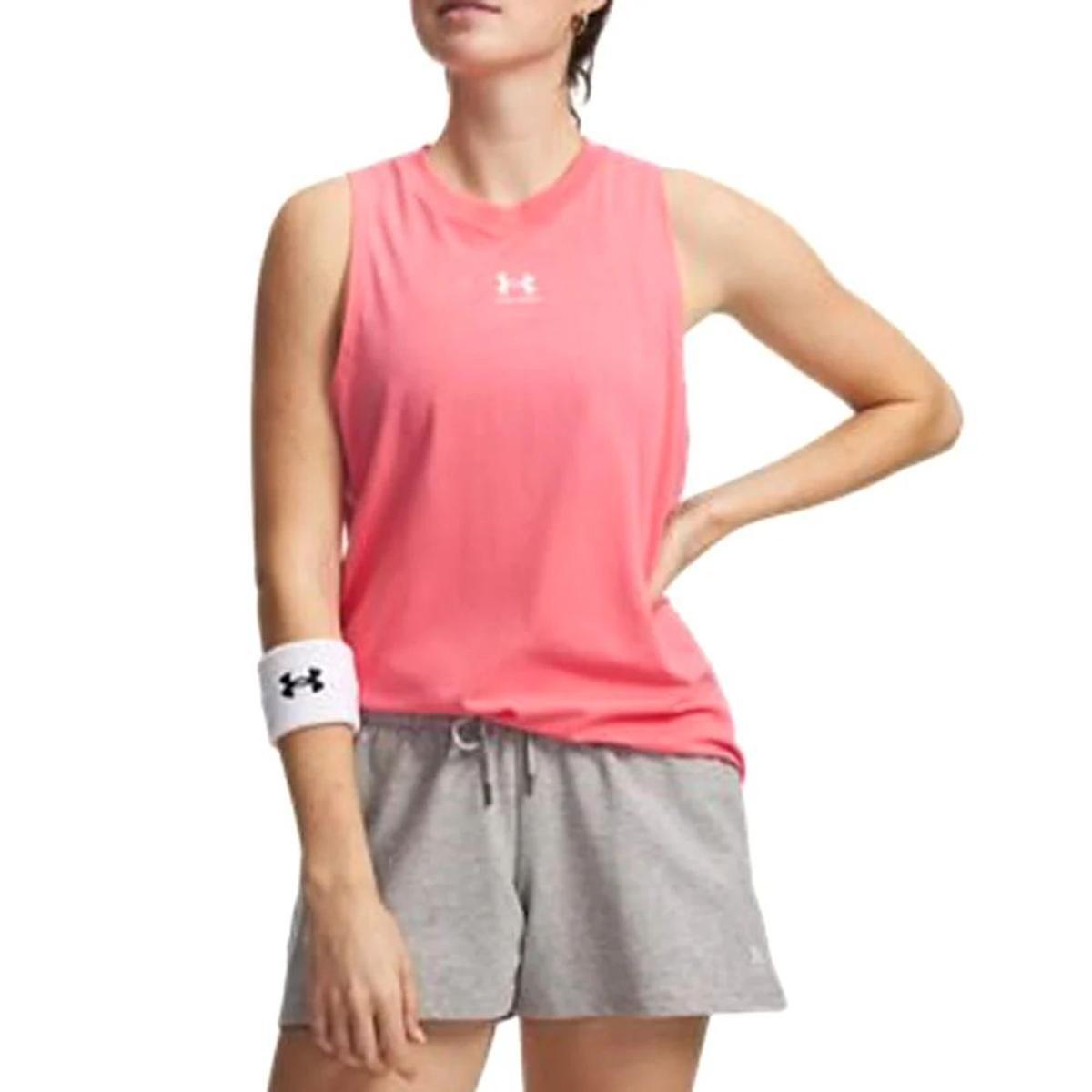 Under Armour Campus Muscle Tank Gilet Donna (Pacco da 1)-Rosa